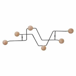 Czarny metalowy wieszak ścienny Zig Zag – PT LIVING obraz