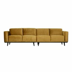 Żółta aksamitna sofa 280 cm Statement – WOOOD obraz