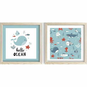 Obrazki dziecięce zestaw 2 szt. 33x68 cm Hello Ocean – Wallity obraz