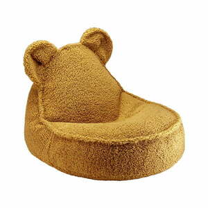 Brązowy dziecięcy worek do siedzenia z materiału bouclé Bear – Wigiwama obraz