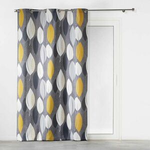 Szaro-żółta zasłona 140x240 cm Leafy – douceur d'intérieur obraz