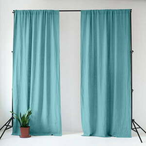 Turkusowa lniana zasłona 140x250 cm Coastal Blue – Linen Tales obraz