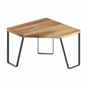 Narożna drewniana dodatkowa półka w czarno-naturalnym kolorze 25x25 cm York – Metaltex obraz