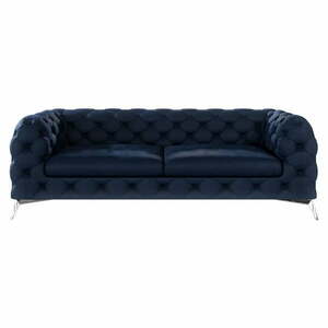 Ciemnoniebieska aksamitna sofa 225 cm Chelsea – Ropez obraz