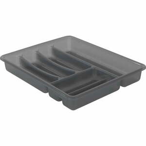 Szary plastikowy organizer na sztućce do szuflady 39 x 32 cm Basic – Rotho obraz