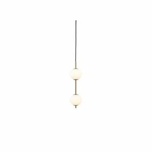 Metalowa lampa wisząca LED w kolorze mosiądzu ze szklanym kloszem ø 12 cm Audrey – UMAGE obraz