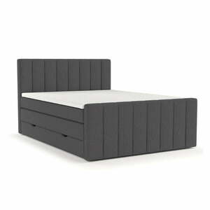Szare łóżko boxspring ze schowkiem 160x200 cm Ruby – Maison de Rêve obraz