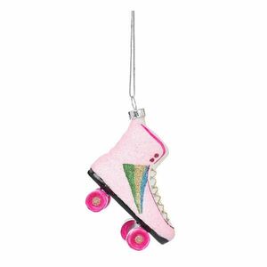 Szklana ozdoba świąteczna wykonana ręcznie 8 cm Retro Rollerskate – Sass & Belle obraz