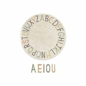 Kremowy bawełniany dziecięcy dywan do zabawy ø120 cm ABC Color and Letters – Lorena Canals obraz