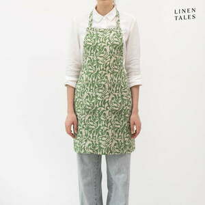 Lniany fartuch Evergreen Damask – Linen Tales obraz