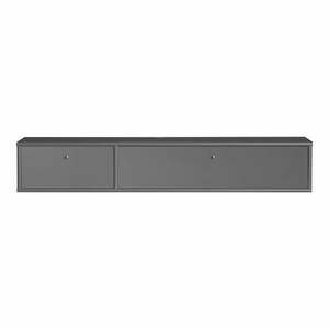 Antracytowa szafka pod TV 136x22 cm Mistral – Hammel Furniture obraz