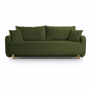 Zielona rozkładana sofa ze schowkiem 231 cm Elen – Micadoni obraz