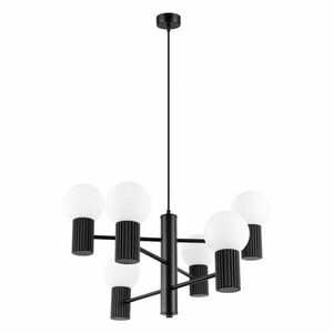 Czarna lampa wisząca ze szklanym kloszem Orbital – Sollux obraz