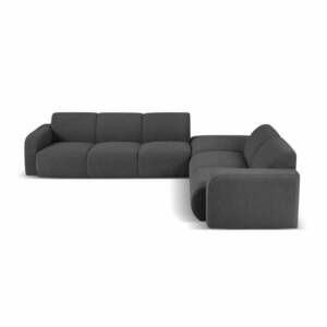 Ciemnoszary narożnik z materiału bouclé (prawostronny) Molino – Micadoni Home obraz