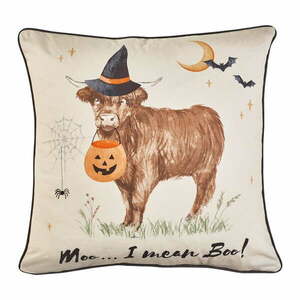 Poduszka dekoracyjna z motywem Halloween 45x45 cm Halloween Highland Cow – Catherine Lansfield obraz