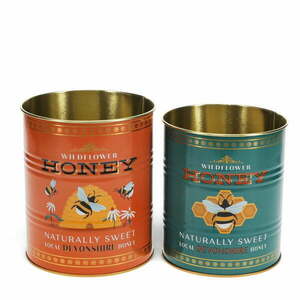 Pojemniki dekoracyjne z cyny zestaw 2 szt. ø 11x13 cm Honey – Rex London obraz