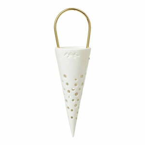 Biała ceramiczna wisząca dekoracja Kähler Design Cone, wys. 14, 5 cm obraz
