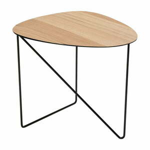 Metalowy stolik w naturalnym kolorze 44x50 cm Curve L Wood – LIND DNA obraz