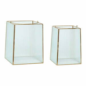 Szklany lampion 2 szt. (wysokość 31 cm) Ripple – Hübsch obraz