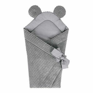 Szary rożek niemowlęcy sztruksowy 35x65 cm – Meowbaby obraz