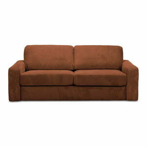 Sztruksowa rozkładana sofa w kolorze terakoty 195 cm Nona – Makamii obraz