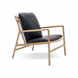 Czarno-naturalny skórzany fotel Dedo – Gazzda obraz