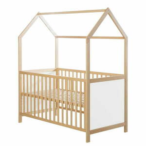 Biało-naturalne łóżeczko 70x140 cm – Roba obraz