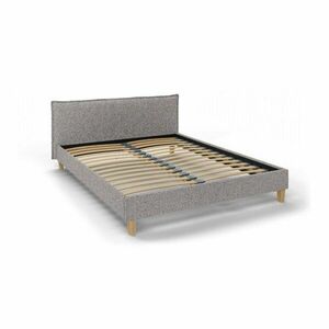 Szare tapicerowane łóżko dwuosobowe ze stelażem 160x200 cm Tina – Ropez obraz
