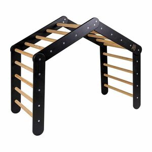 Czarna drabinka pikler z litego drewna sosnowego 61x112x94 cm Montessori – Meowbaby obraz