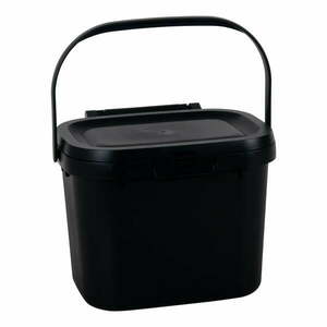 Czarny pojemnik na odpadki organiczne z wieczkiem Addis, 24, 5x18, 5x19 cm obraz