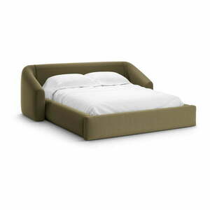 Zielone tapicerowane łóżko dwuosobowe ze schowkiem ze stelażem 180x200 cm Campi – Cosmopolitan Design obraz