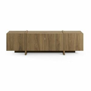 Szafka pod TV w dekorze dębu w naturalnym kolorze 180x55x35 cm Volia – Marckeric obraz
