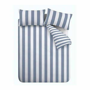 Biało-niebieska pościel dwuosobowa 230x220 cm Cove Stripe – Catherine Lansfield obraz