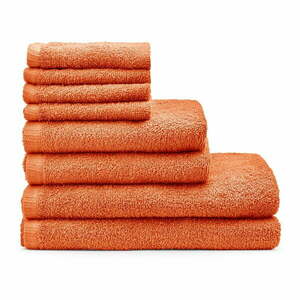 Pomarańczowe bawełniane ręczniki zestaw 8 szt. szybkoschnące Quick Dry – Catherine Lansfield obraz