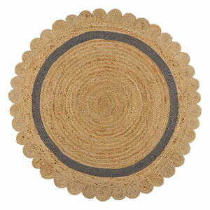 Szaro-naturalny okrągły dywan z juty tkany ręcznie ø 160 cm Grace Grey – Flair Rugs obraz
