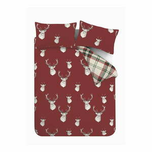 Czerwona pościel dwuosobowa 230x220 cm Munro Stag Check – Catherine Lansfield obraz