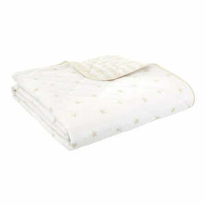 Biało-beżowa bawełniana narzuta dziecięca pikowana 135x190 cm Mini Star & Stripes – Bianca obraz