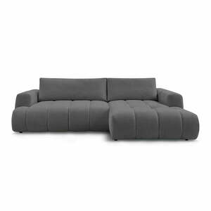 Ciemnoszary rozkładany/ze schowkiem narożnik (prawostronny/z szezlongiem) Fuji – Bobochic Paris obraz