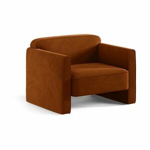 Aksamitny fotel w kolorze terakoty Abby – Micadoni obraz