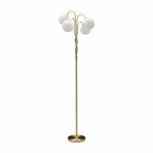 Lampa stojąca w biało-złotym kolorze ze szklanym kloszem (wysokość 176 cm) Glamy – Mauro Ferretti obraz