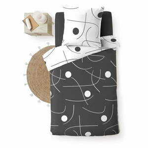 Biało-ciemnoszara pościel jednoosobowa z mikrowłókna 140x200 cm Sonate – douceur d'intérieur obraz