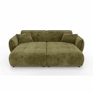 Zielona sofa z tkaniny szenilowej z szezlongiem 252 cm Nelia Big – Ropez obraz