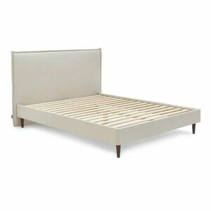 Beżowe tapicerowane łóżko dwuosobowe ze stelażem 180x200 cm Sary – Bobochic Paris obraz