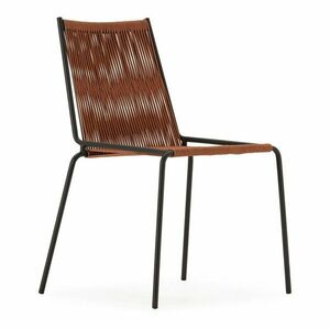 Metalowe krzesła zestaw sztaplowane 2 szt. w kolorze terakoty Emily – Marckeric obraz