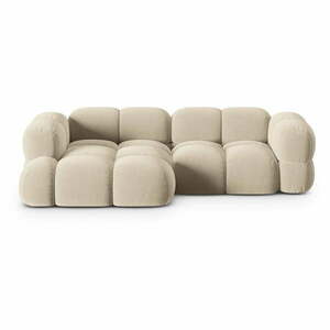 Beżowy aksamitny narożnik (lewostronny/z szezlongiem) Loretto – Cosmopolitan Design obraz