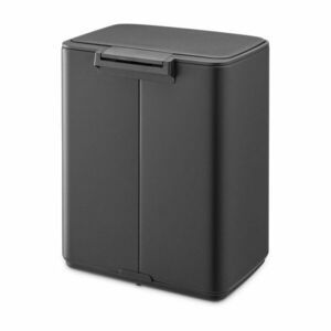 Ciemnoszary stalowy kosz na śmieci z pedałem 12 l Bo – Brabantia obraz