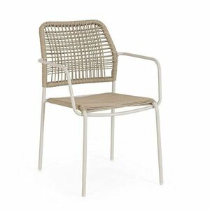 Beżowo-naturalne metalowe krzesło ogrodowe Jable – Bizzotto obraz