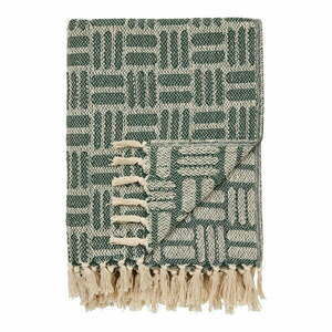Zielony koc z bawełny z recyklingu 130x180 cm Adana – House Nordic obraz