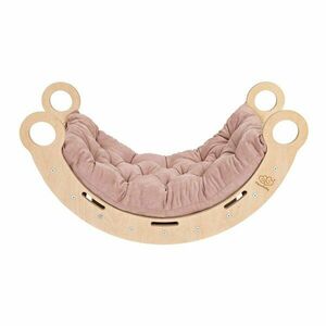 Różowo-naturalna huśtawka z litego drewna sosnowego 39x75x38 cm Montessori – Meowbaby obraz