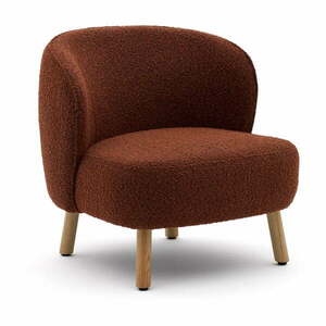 Fotel z materiału bouclé w kolorze terakoty Ulit – Kave Home obraz